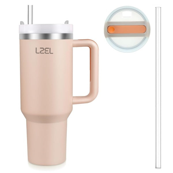 LZEL Tumbler With Handle 1100ML Aqua Pure Vacuum Insulated | Pink LZEL Tumbler With Handle 1100ML Aqua Pure Vacuum Insulated | Pink